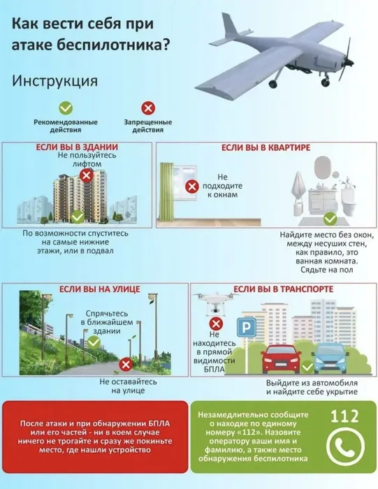 КАК ВЕСТИ СЕБЯ ПРИ АТАКЕ БЕСПИЛОТНИКОВ